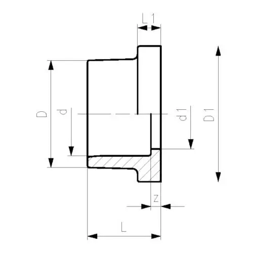 Винипласт втулка под фланец 125x16x81 мм НПВХ DIN EN ISO 1452-3